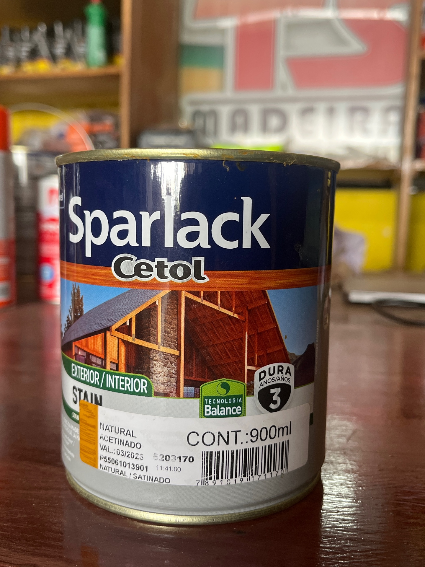 Seladora Sparlack Cetol — Exterior/Interior · Natural acetinado · Base água · 900 ml